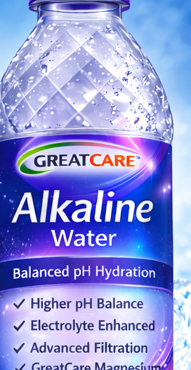 GreatCare Alkaline Water close-up view