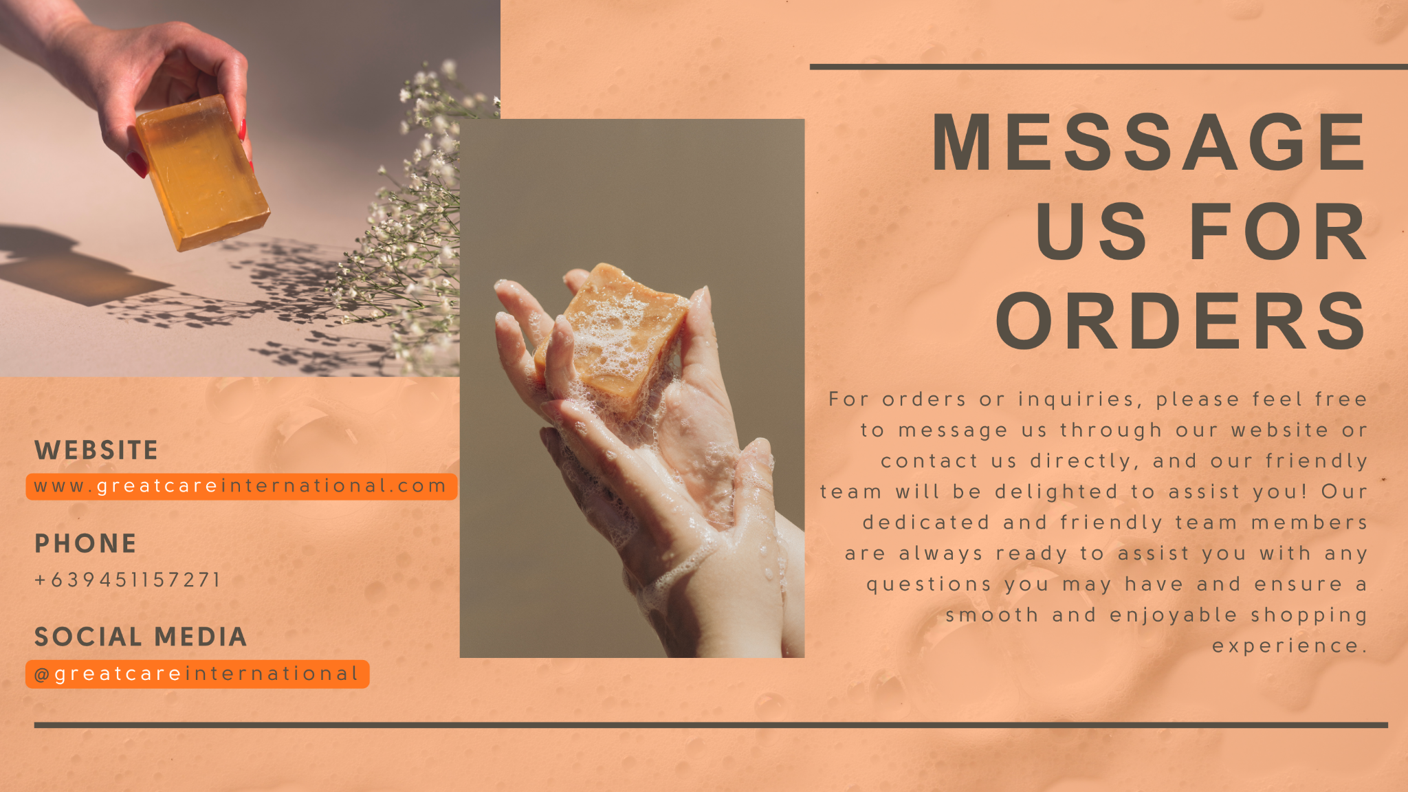 GreatCare order and contact information presentation