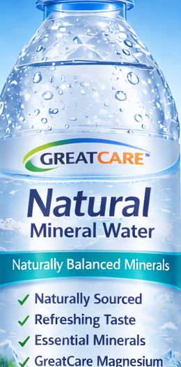 GreatCare Natural Mineral Water close-up view